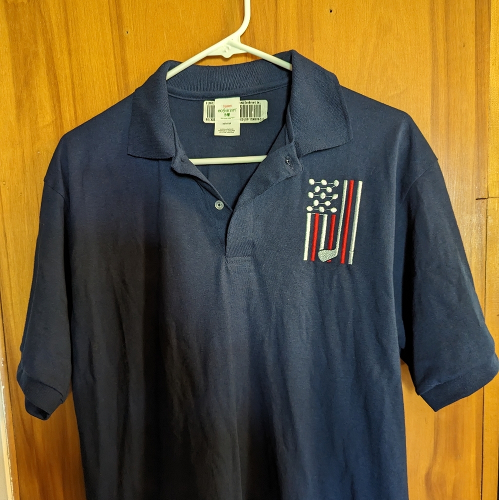 Mens Hanes Patriotic Golf Polo